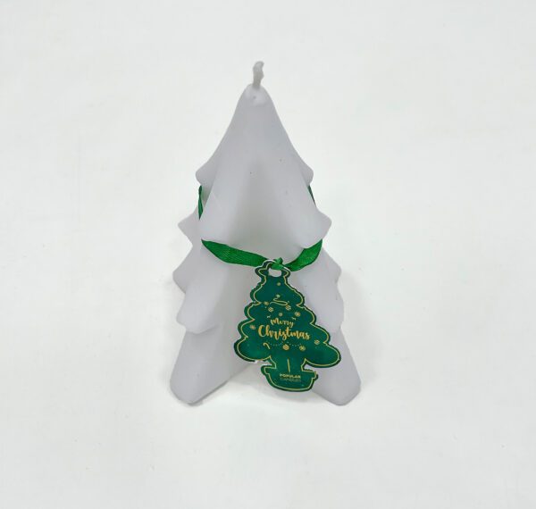 Exquisite White Christmas Tree Candle - Captivating Holiday Décor - Image 3