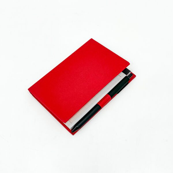 Compact Red Notebook with Pen Holder - Stylish & Portable Writing Companion - Image 3