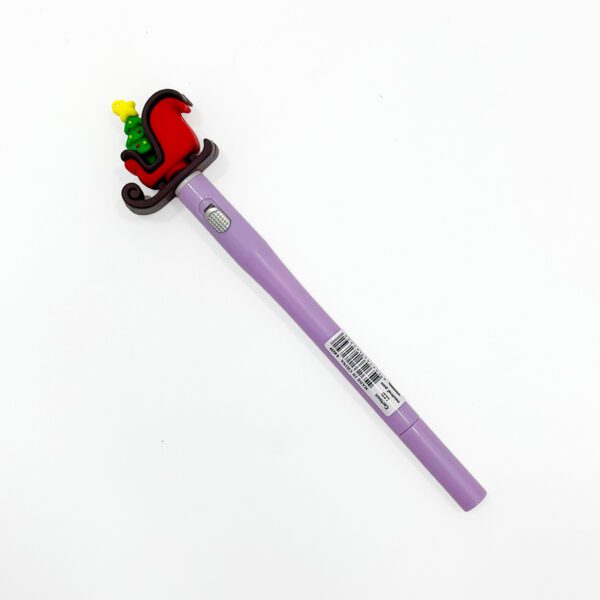 Purple Holiday Pen with Festive Christmas Sleigh and Tree Topper Pack of 2 - Image 3