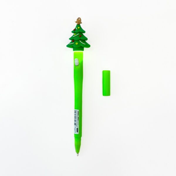 Festive Yellow, Green, Pink And Blue Gel Pen with Cute Reindeer Topper Pack Of 4 - Image 3