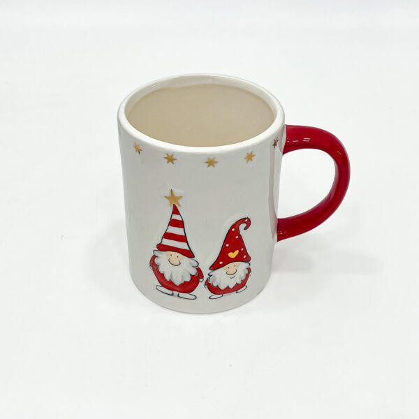 Enchanting Christmas Coffee Mug - Festive Gnome Design with Vibrant Red Handle - Image 3