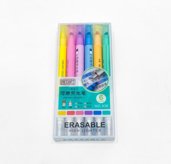 Dreamy Colors Erasable Highlighter Set – 6 Vibrant & Refillable Markers for Precise, Smudge-Free Highlights - Image 4