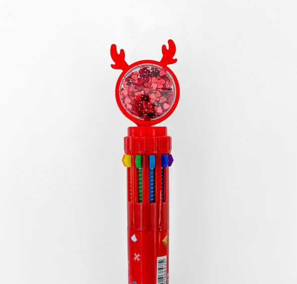 Multicolor Christmas-Themed 10-in-1 Ballpoint Pen x2 with Santa Claus - Image 4