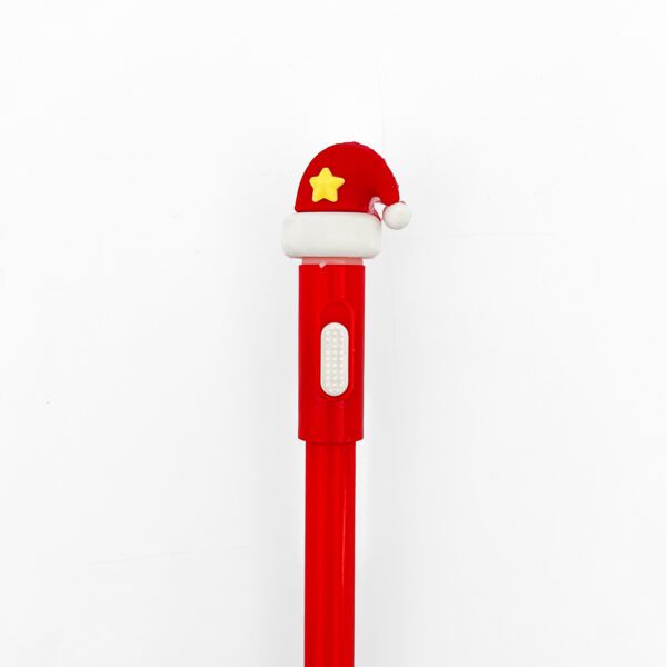 Santa Hat Pen with LED Light – Festive Christmas Ballpoint Pen | Pack Of 2 - Image 4