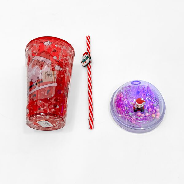 Santa-Themed Tumbler with Dome Lid and Reusable Straw - Image 4