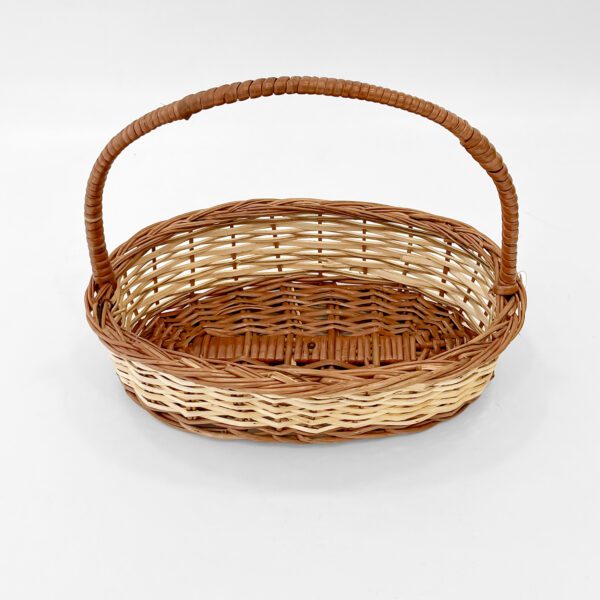 Charming Handwoven Wicker Basket with Handle - Image 4