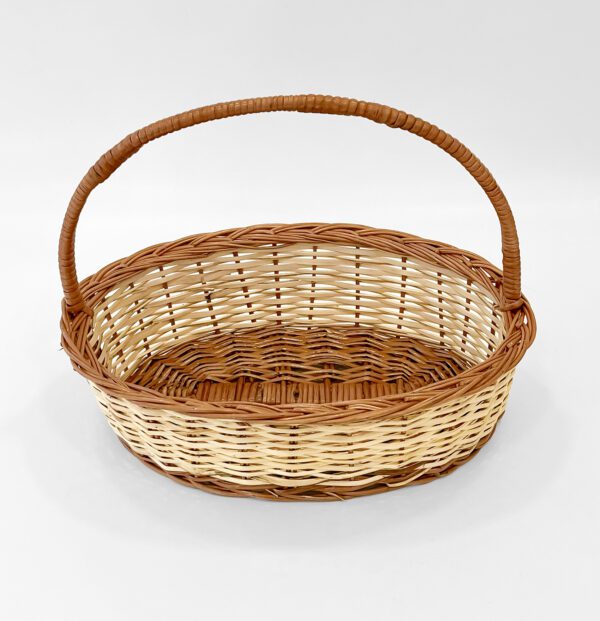 Elegant Handwoven Oval Wicker Basket with Handle - Spacious, Lightweight & Multi-Purpose Storage Solution - Image 4