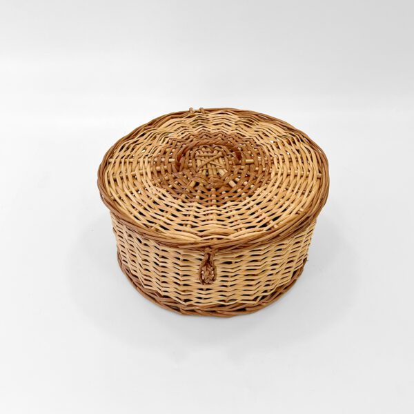 Exquisite Handcrafted Round Cane Basket with Lid – Durable, Eco-Friendly & Stylish Storage Solution - Image 4