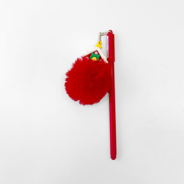 Christmas Pom Pom Pens - Pack of 4 Festive Red Pens with Holiday Charms - Image 5