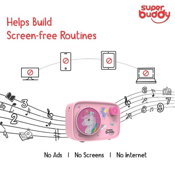 SuperBuddy Unicorn Toys for Kids – Bluetooth Speaker with 900+ Stories & Rhymes | Educational Screen-Free Gift for Girls 2+ Years Old - Image 4