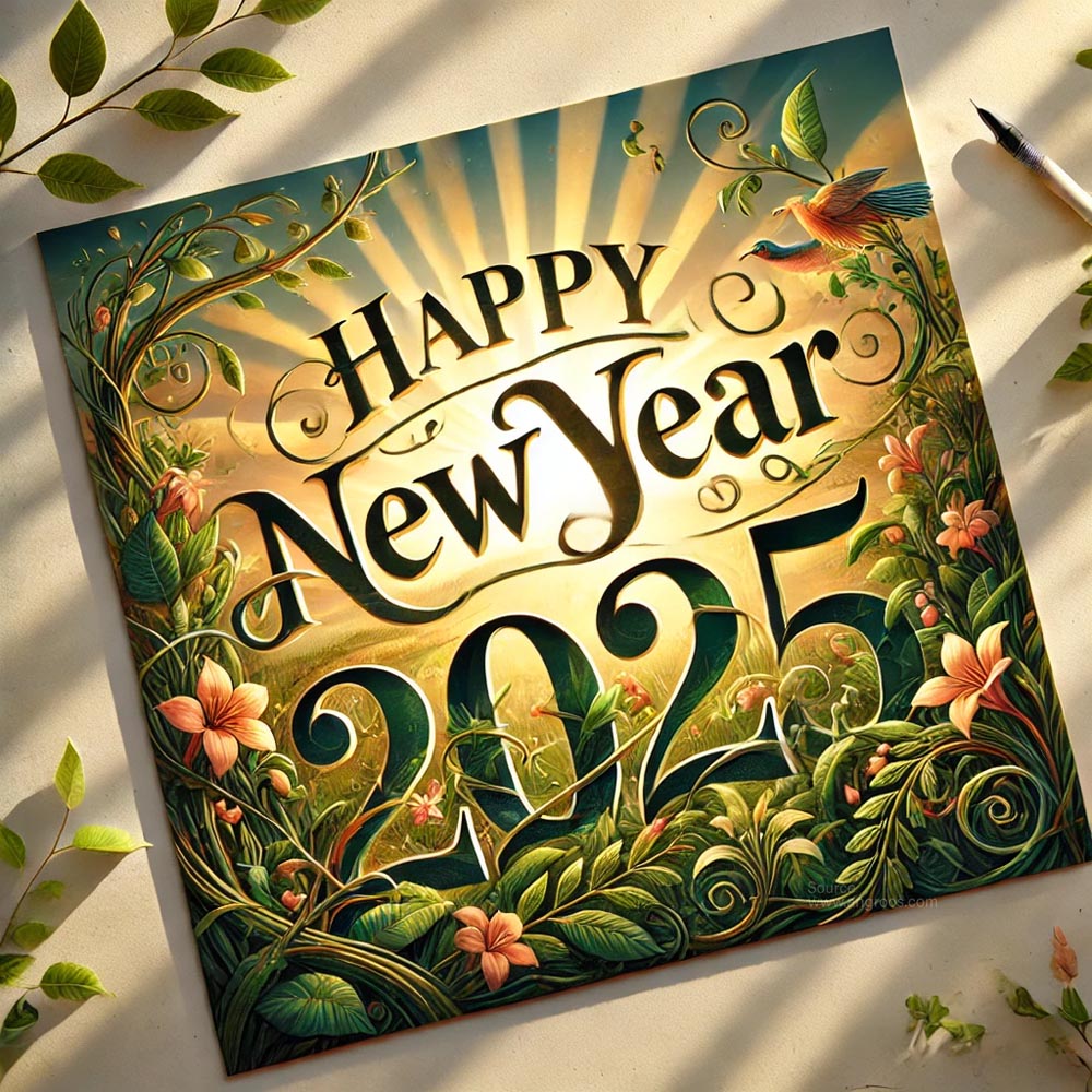 A completely unique and artistic New Year 2025 greeting card in square format 1 India's Favourite Online Gift Shop