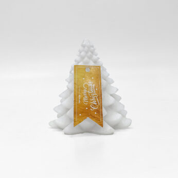 Elegant White Christmas Tree Candle – Festive Holiday Décor