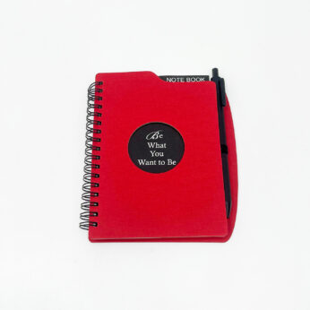 Inspire Your Journey: Premium Spiral Notebook with Pen – Motivational Red Design