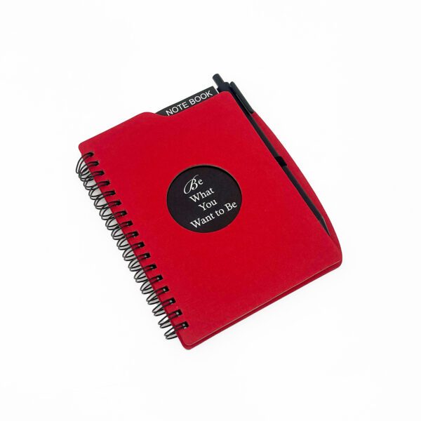 Inspire Your Journey: Premium Spiral Notebook with Pen – Motivational Red Design - Image 3