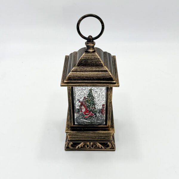 Santa Snow Globe Lantern with LED Lighting - Perfect Christmas Decoration - Image 2