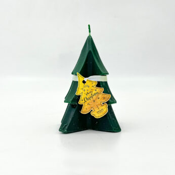 Christmas Tree Shaped Green Wax Candle – Festive Holiday Decor & Gift