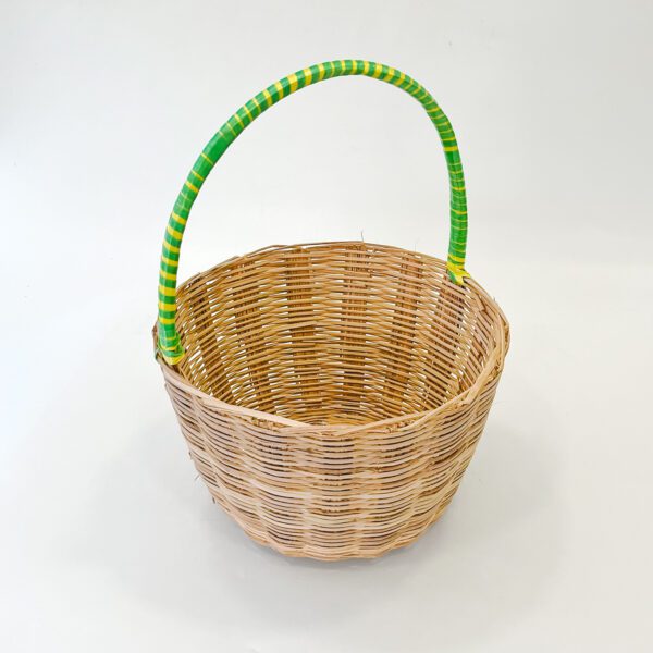 Decorative Green Striped Basket – Durable, Handcrafted Storage for Organizing & Styling - Image 2