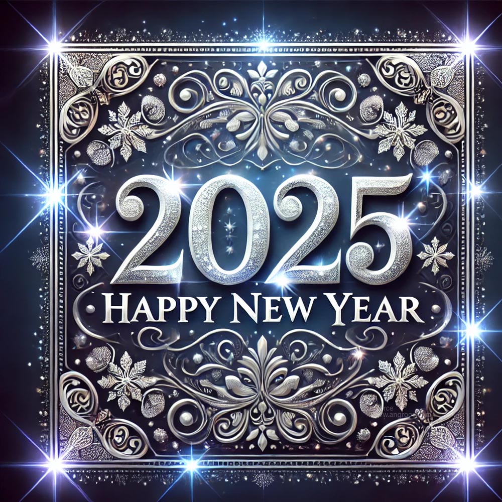 New Year 2025 greeting card in square format India's Favourite Online Gift Shop