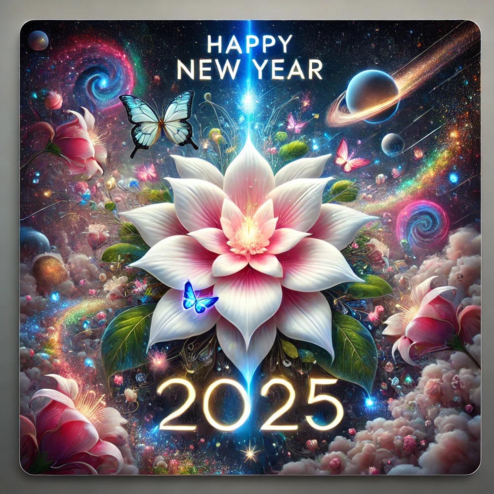 completely innovative and artistic New Year 2025 greeting card in square format India's Favourite Online Gift Shop