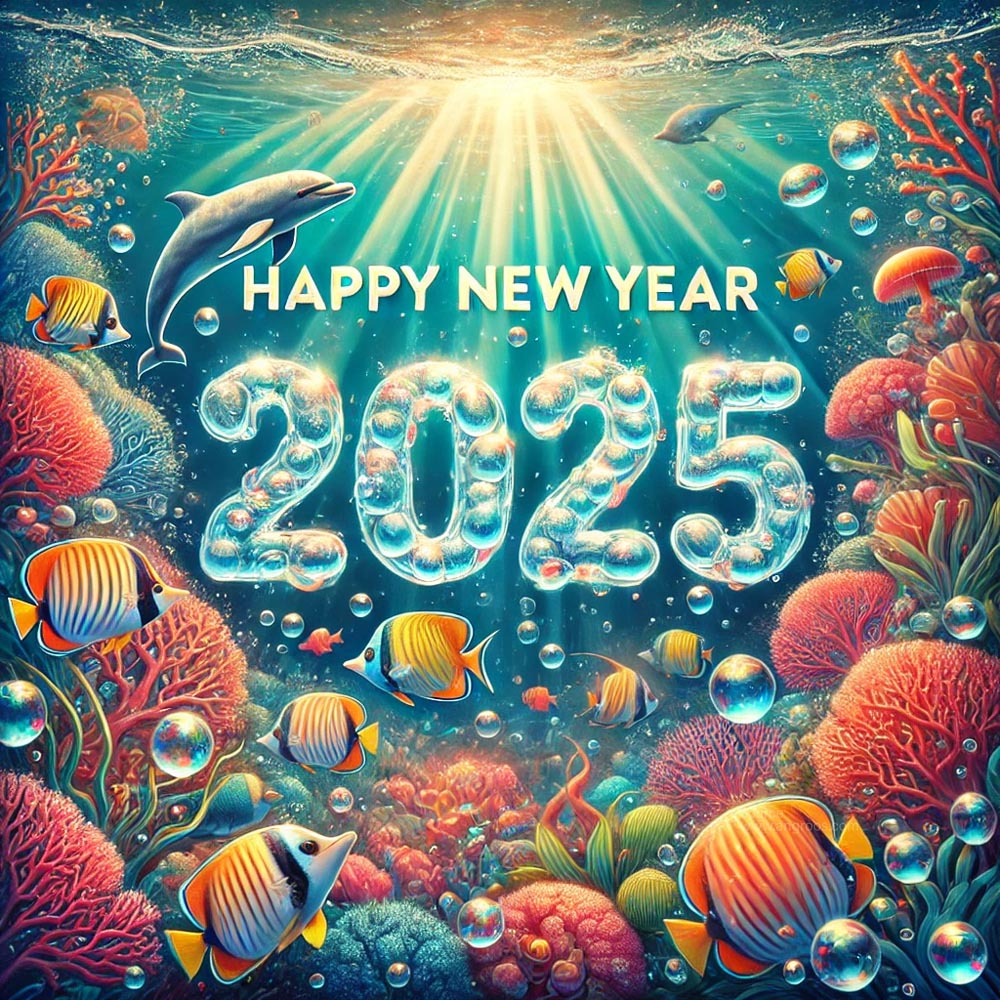 completely original and artistic New Year 2025 greeting card in square format India's Favourite Online Gift Shop