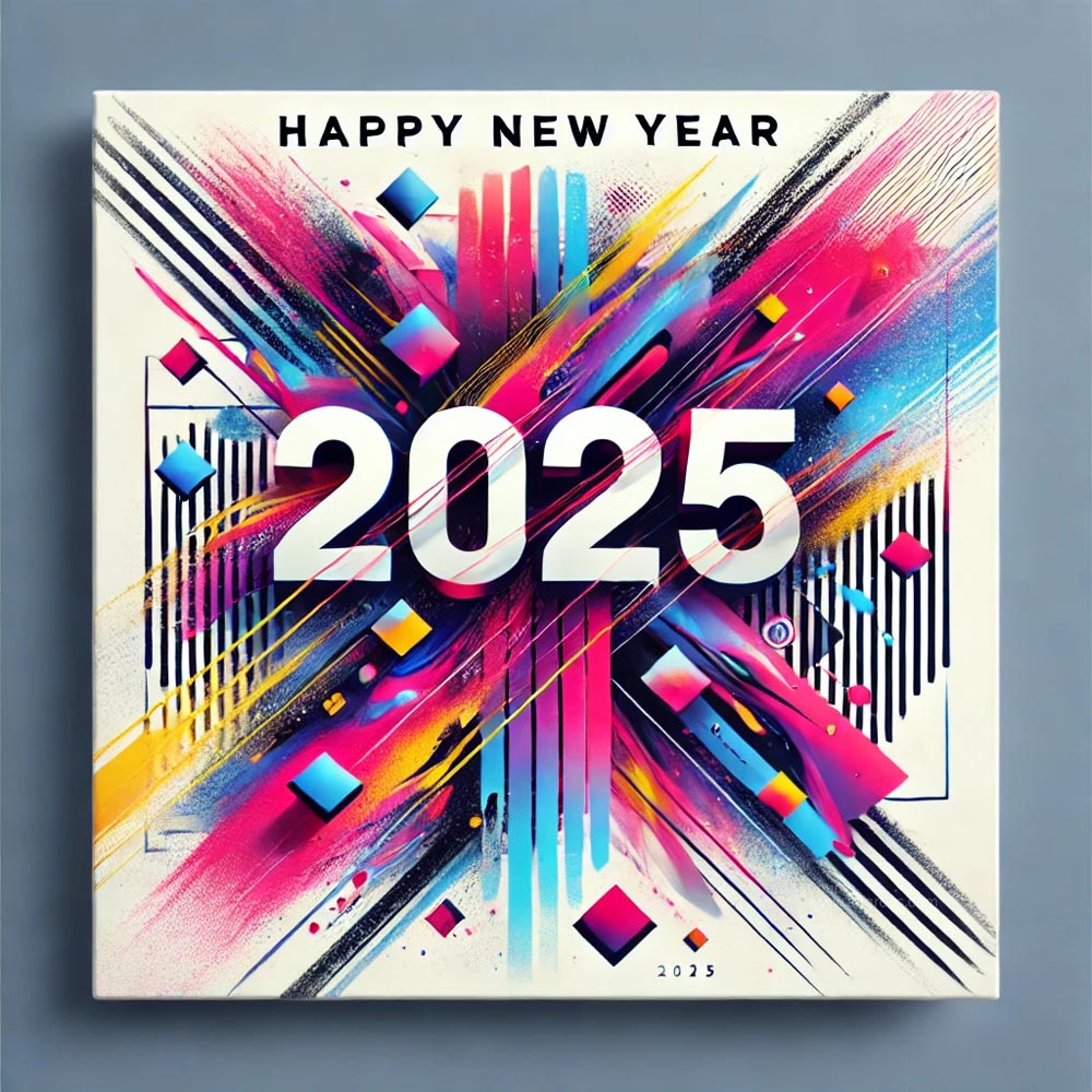 completely unique and abstract New Year 2025 greeting card India's Favourite Online Gift Shop