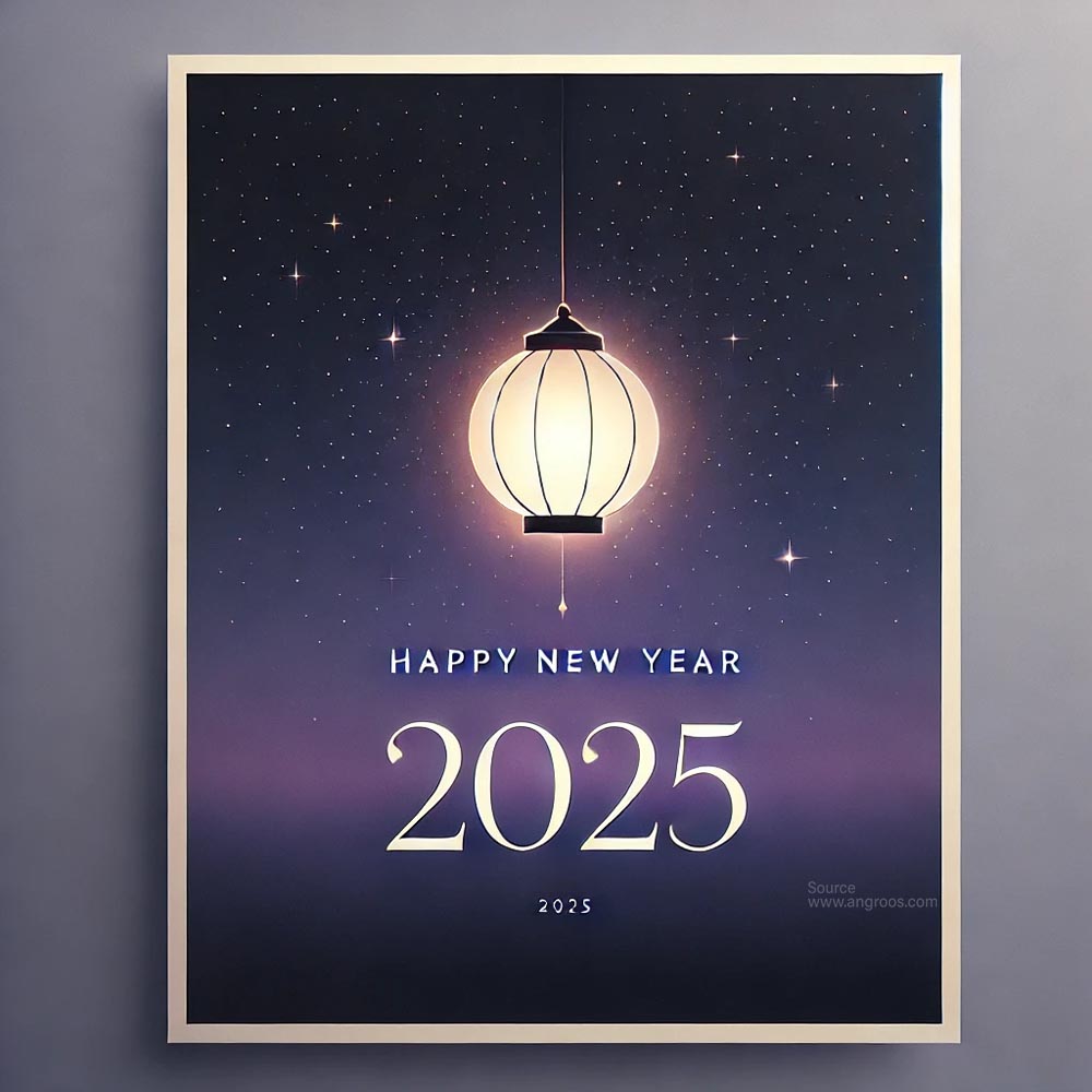 completely unique and minimalist New Year 2025 greeting card in square format India's Favourite Online Gift Shop