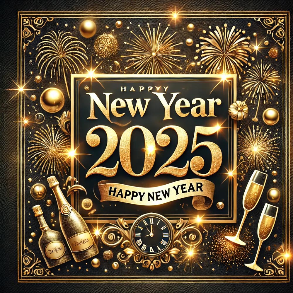 festive and elegant New Year 2025 greeting India's Favourite Online Gift Shop