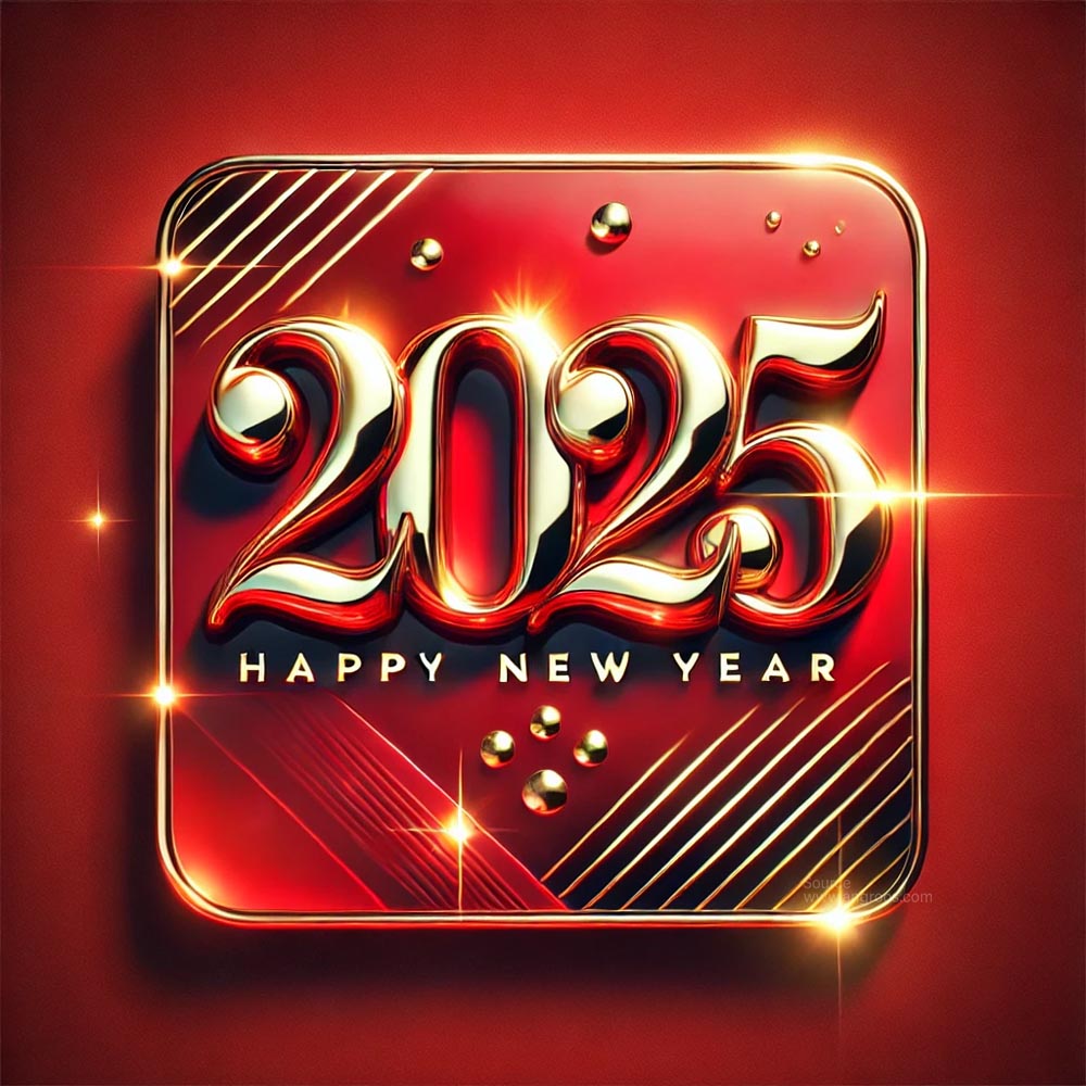 glossy and luxurious New Year 2025 greeting card in square format 1 India's Favourite Online Gift Shop