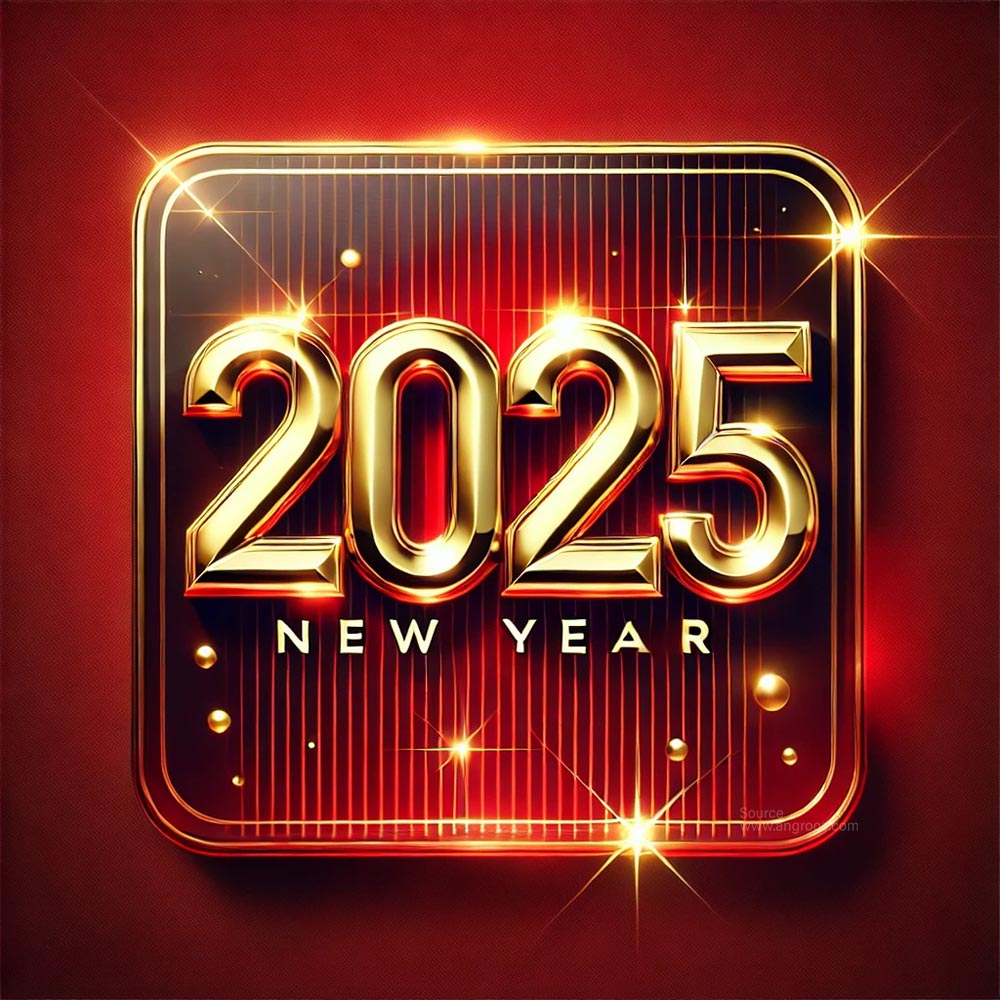 glossy and luxurious New Year 2025 greeting card in square format India's Favourite Online Gift Shop