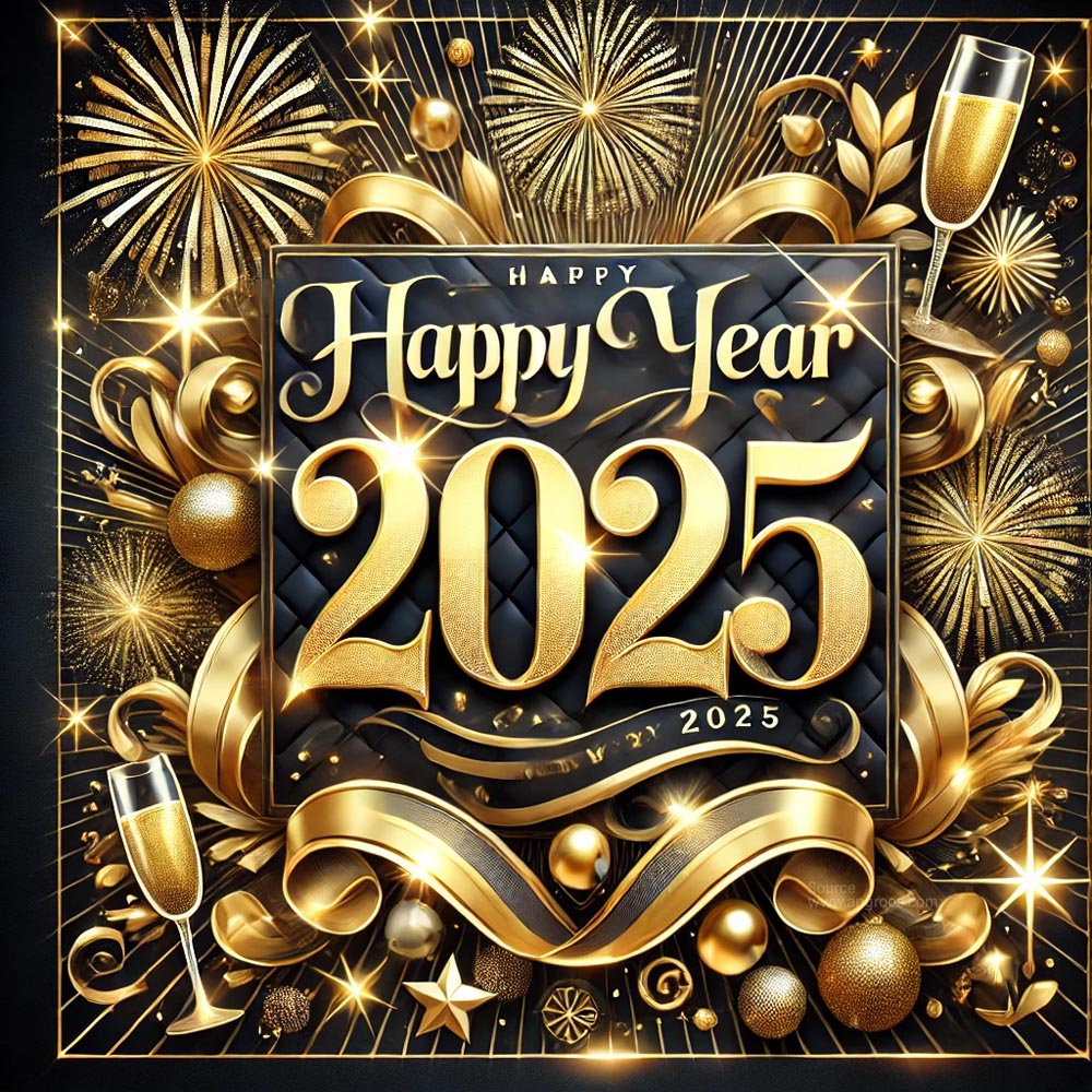 luxurious and festive New Year 2025 greeting card in square format 1 India's Favourite Online Gift Shop