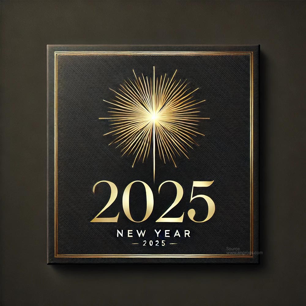 minimalist yet luxurious New Year 2025 greeting card in square forma India's Favourite Online Gift Shop