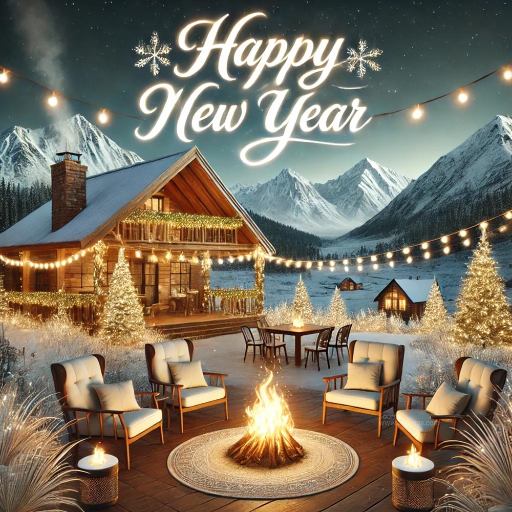 new Year celebration scene set in a picturesque mountain India's Favourite Online Gift Shop