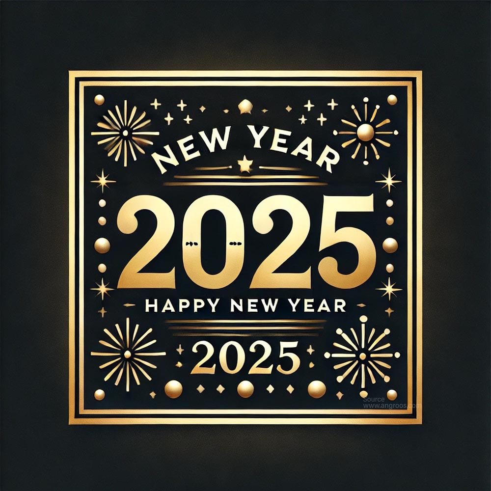 standard and festive New Year 2025 greeting card in square format India's Favourite Online Gift Shop