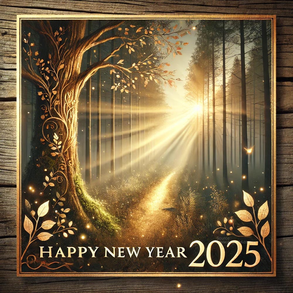 totally different and nature inspired New Year 2025 greeting card in square format India's Favourite Online Gift Shop