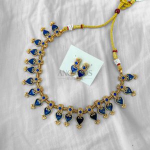 Blue Enamel Necklace Set