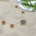 Ruby Emerald Lotus Necklace