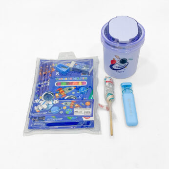 Space-Themed Kids Art & Stationery Kit with Watercolor Pen & Sipper