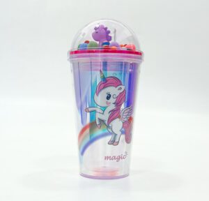 Unicorn Cup with Colorful Pom