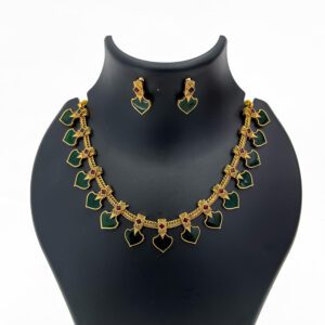 Green Stone Palakka Necklace Set