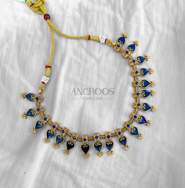 Royal Blue Enamel Necklace Set – Majestic Elegance - Image 2