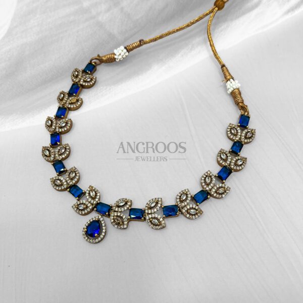 Blue Serenity Choker – Elegant Sapphire Crystal Charm - Image 2