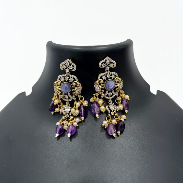 Dazzling Purple Victorian Jewellery Set - Perfect for Weddings - Image 3