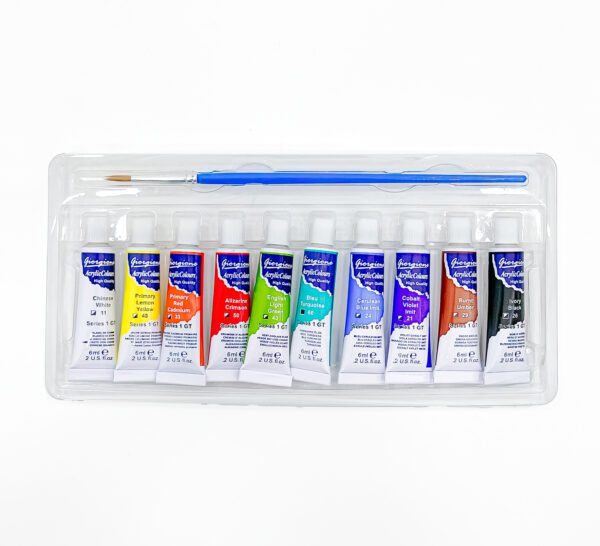 Premium Acrylic Colors Set with Brush – 6 Colors for Art Lovers - Image 3