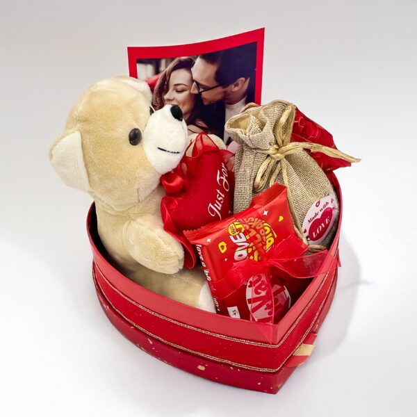 Romantic Valentine’s Day Gift for Girlfriend | Luxury Love Hamper with Teddy, Rose & Chocolates - Image 2