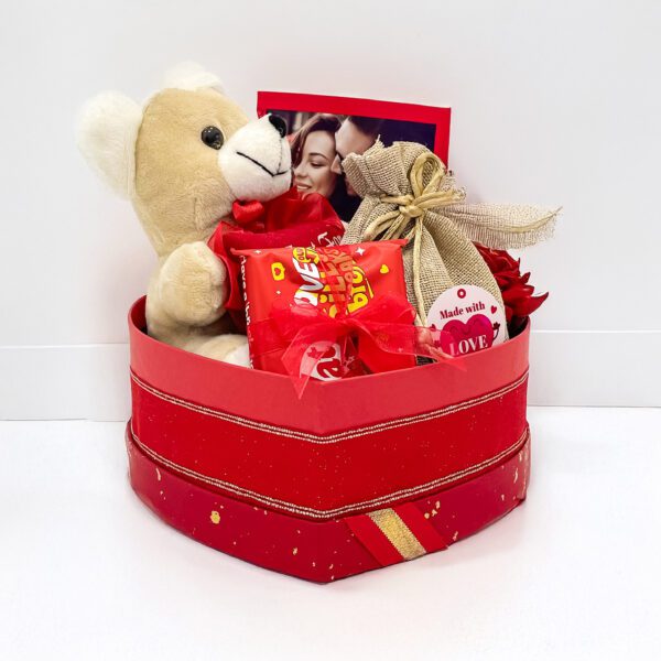 Romantic Valentine’s Day Gift for Girlfriend | Luxury Love Hamper with Teddy, Rose & Chocolates - Image 3