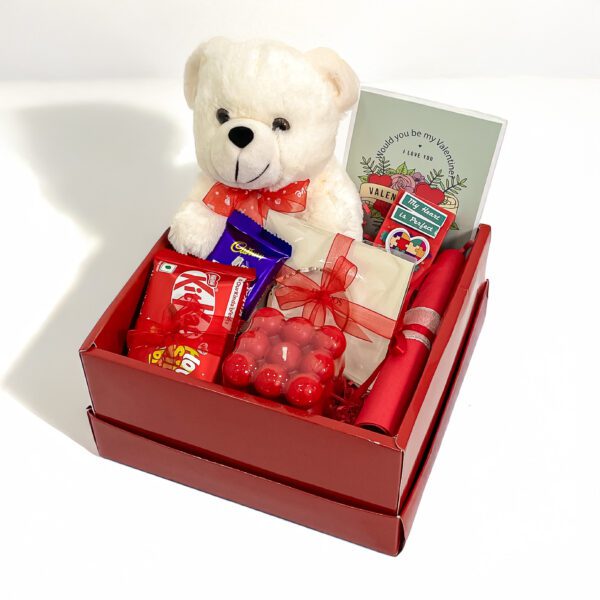 Heartfelt Valentine’s Day Gift for Her | Thoughtful Hamper with Teddy, Candle & Sweet Surprises - Image 3