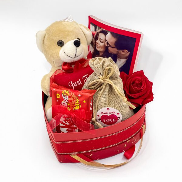 Romantic Valentine’s Day Gift for Girlfriend | Luxury Love Hamper with Teddy, Rose & Chocolates - Image 4