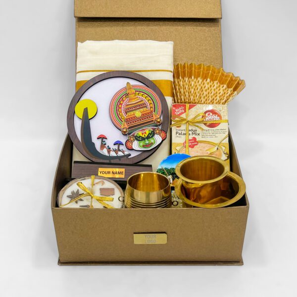 Authentic Kerala Themed Gift Box – Handcrafted Treasures in a Golden Hamper - Image 4