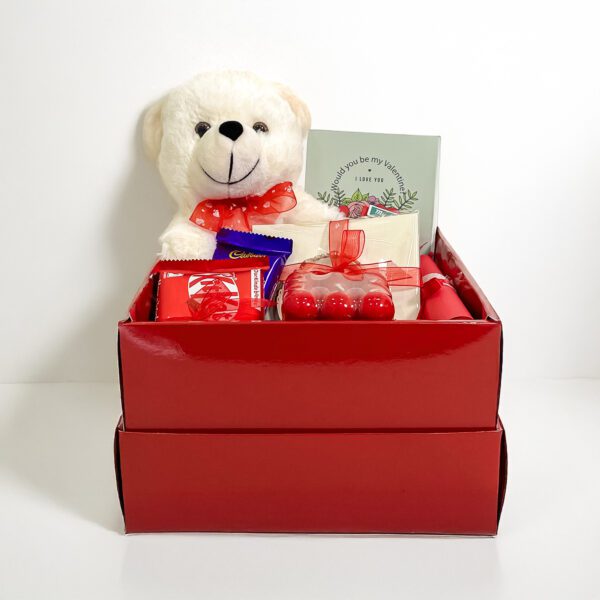 Heartfelt Valentine’s Day Gift for Her | Thoughtful Hamper with Teddy, Candle & Sweet Surprises - Image 4