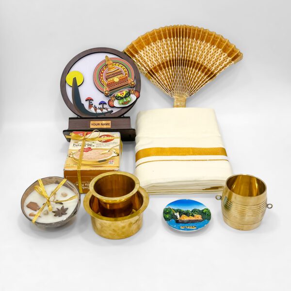 Authentic Kerala Themed Gift Box – Handcrafted Treasures in a Golden Hamper - Image 5